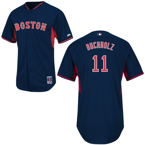 Clay Buchholz #11 MLB Jersey-Boston Red Sox Men's Authentic 2014 Road Cool Base BP Navy Baseball Jersey